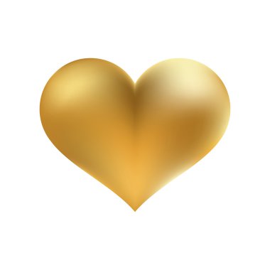 İzole altın parlak kalp şekli. + Eps8