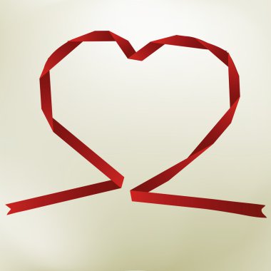 Kağıt origami kalp zarif zemin üzerine. + Eps8