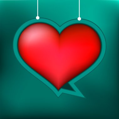 Degrade kafes ile mavi arka plan üzerinde kırmızı kalp. + Eps8