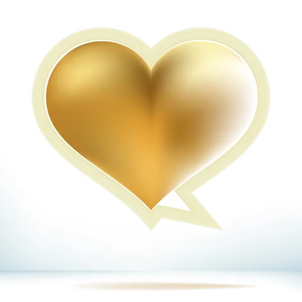 Alla hjärtans dag guld pratbubbla. + Eps8 — Stock vektor