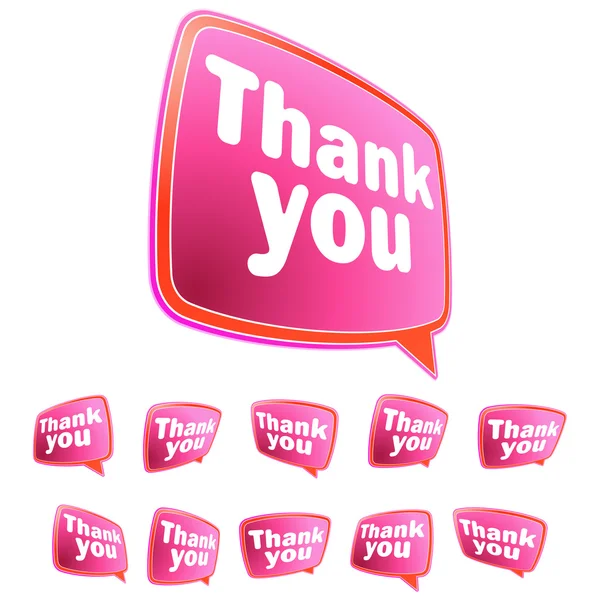 Thank you message stickers set. + EPS8 — Stock Vector