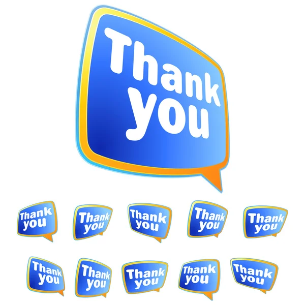 Thank you message stickers set. + EPS8 — Stock Vector