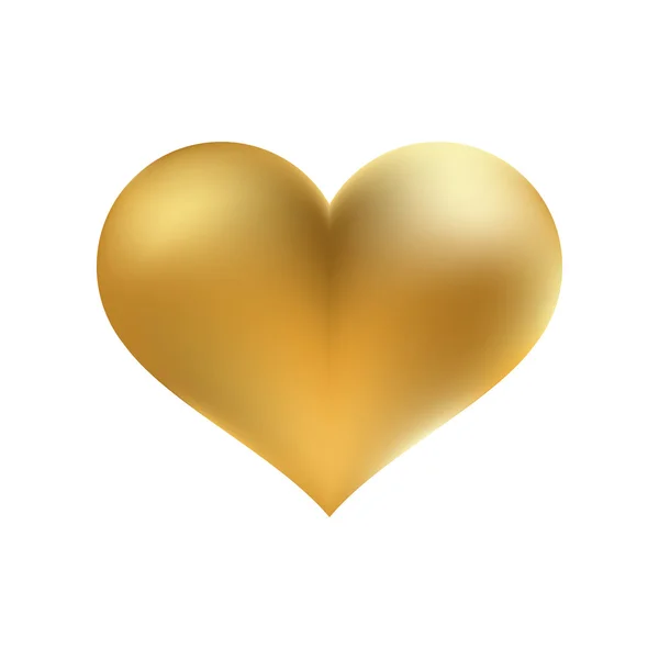 Zlaté lesklé srdce tvar izolovaný. + Eps8 — Stockový vektor