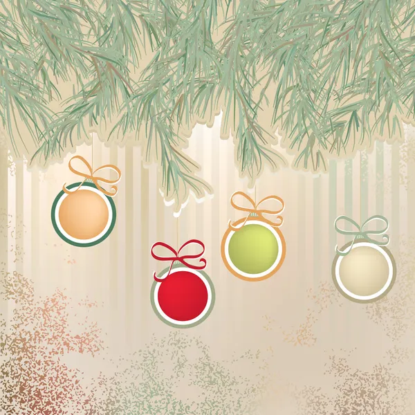 Jul bakgrund med retro bollar. + Eps8 — Stock vektor