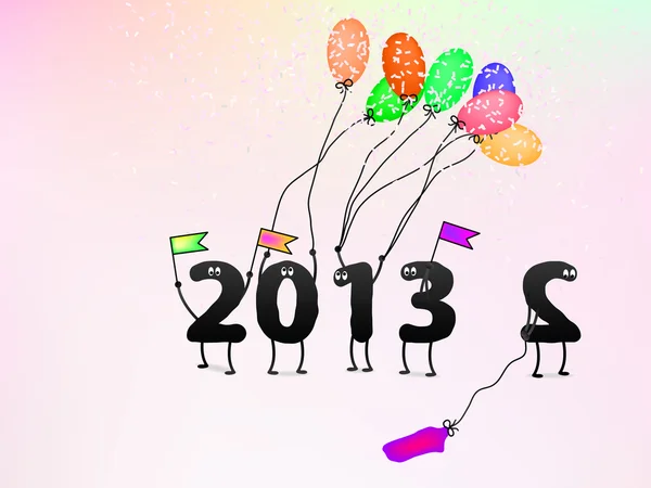 Carte de vœux du Nouvel An 2013 drôle. + EPS8 — Image vectorielle