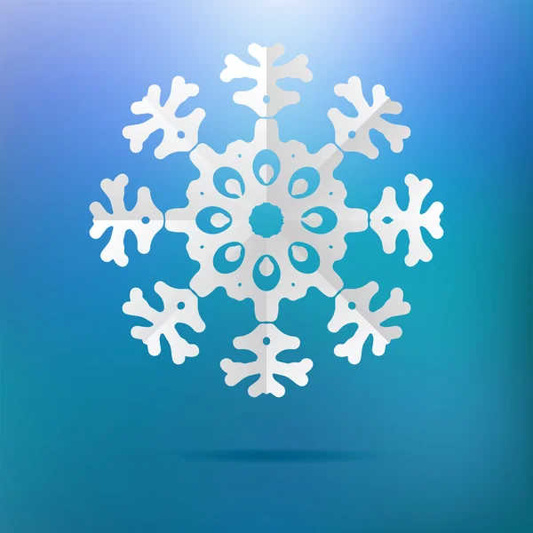 Kerstmis sneeuwvlok op een blauw papier. + Eps8 — Stockvector