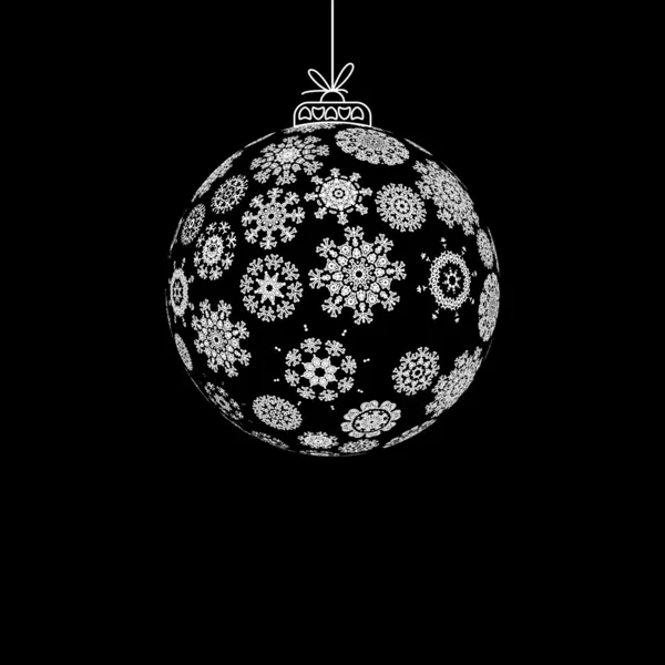 Boule de Noël en noir et blanc. + EPS8 — Image vectorielle