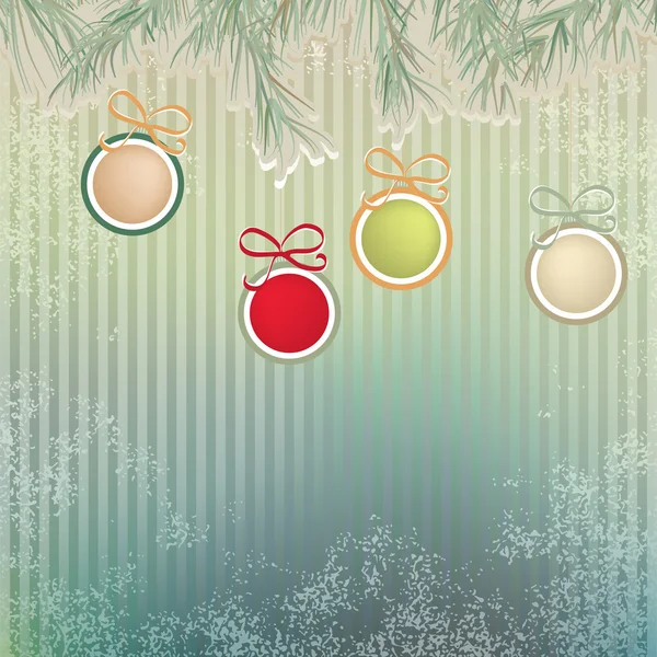 Christmas background with retro balls. + EPS8 — Stock Vector