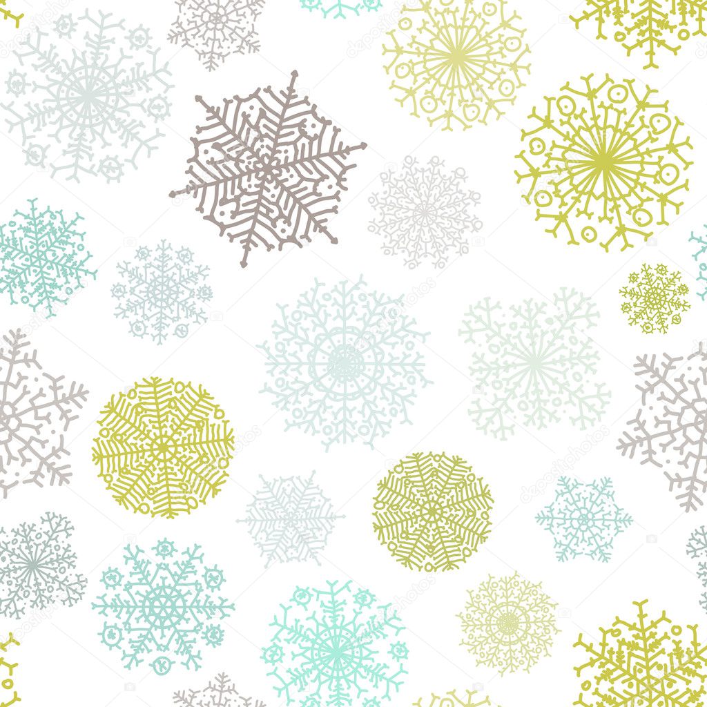 Ornate snowflake seamless background. + EPS8