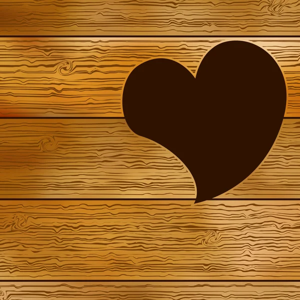 Porta de madeira, forma de coração. + EPS8 — Vetor de Stock