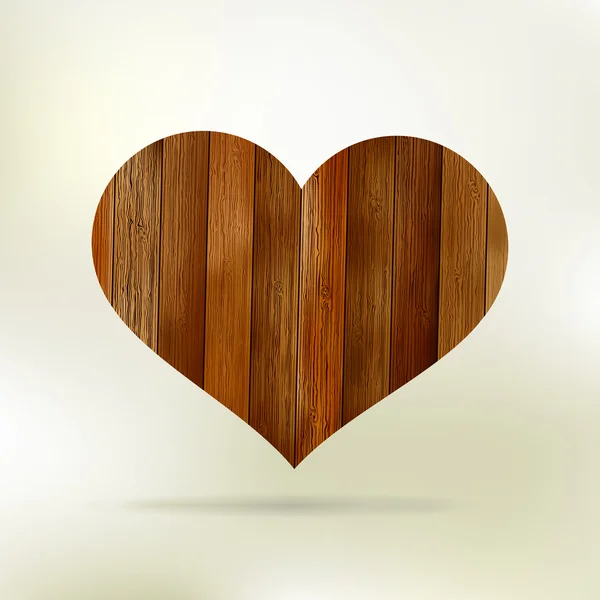 Estrutura de madeira na forma de coração. EPS 8 — Vetor de Stock
