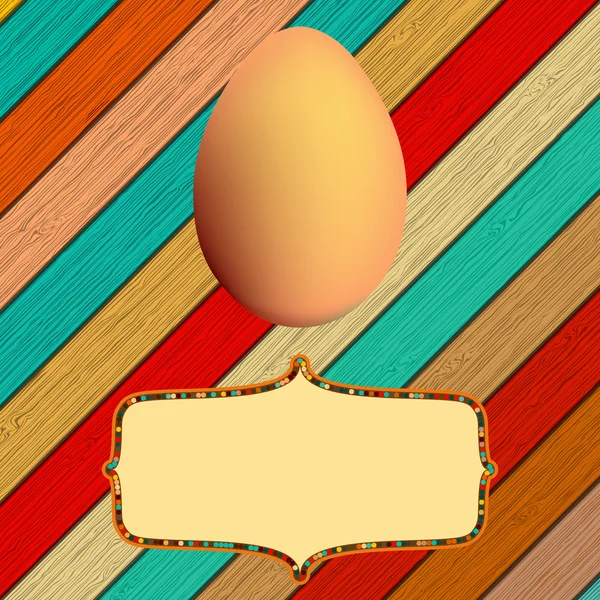 Egg isolated isolated on colored wooden background — Stock Vector