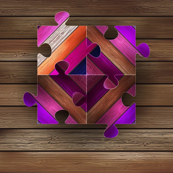 Wooden color puzzle background. + EPS8 — Stock Vector