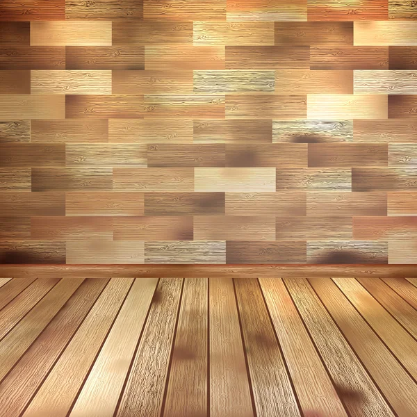 Stare drewniane wnętrze pokoju z półki. EPS 10 — Wektor stockowy