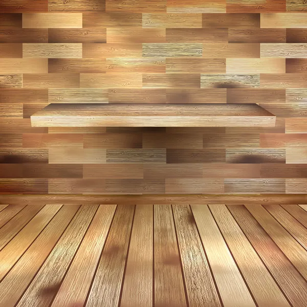 Interno vuoto con ripiano in legno. EPS 10 — Vettoriale Stock