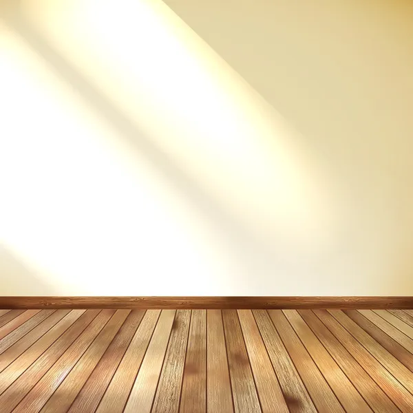Lege ruimte met muur en houten vloer. EPS 10 — Stockvector