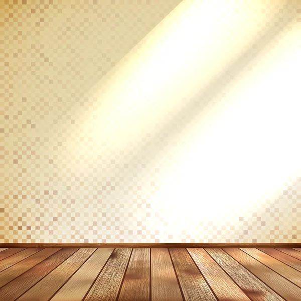 Mur beige vide et salle de plancher en bois. SPE 10 — Image vectorielle