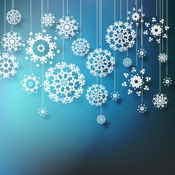 High definition snowflakes on blue. EPS 10 — Stock Vector