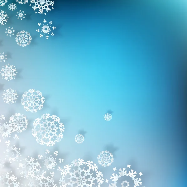 Blue christmas met witte sneeuwvlokken. EPS 10 — Stockvector