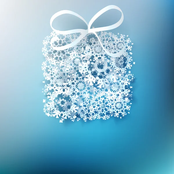 Geschenkbox aus Papier Schneeflocken. Folge 10 — Stockvektor