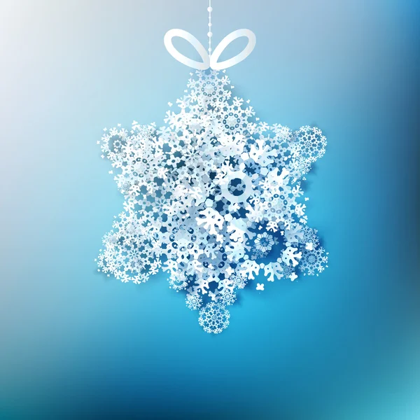 Christmas star made from snowflakes. EPS 10 — Stock Vector