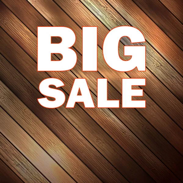 Big sale text on wooden. — Stock Vector
