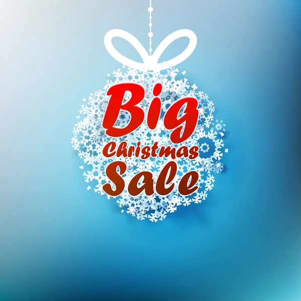 Різдвяний м'яч зі сніжинками з Big Sale . — стоковий вектор