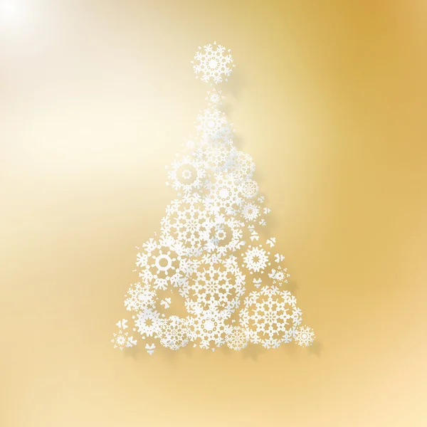 Arbre de Noël doré abstrait. — Image vectorielle
