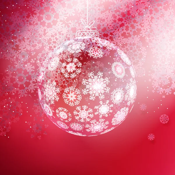 Bola de Natal feita de flocos de neve . — Vetor de Stock