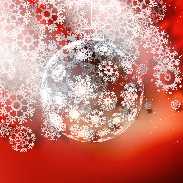 Palla di Natale su sfondo rosso. — Vettoriale Stock