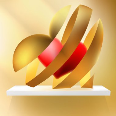 Şerit Sevgililer günü yürekten. + Eps10