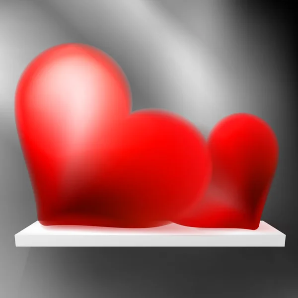 Ζευγάρι Αγίου Βαλεντίνου καρδιά στο ράφι. + Eps10 — Διανυσματικό Αρχείο