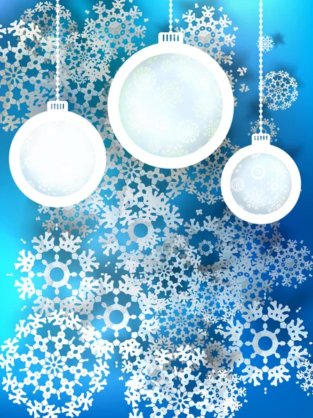 Abstract 3D Baubles Christmas background. + EPS10 — Stock Vector