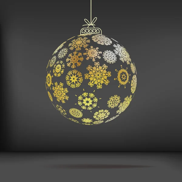 Bola de Natal feita de flocos de neve. + EPS10 — Vetor de Stock