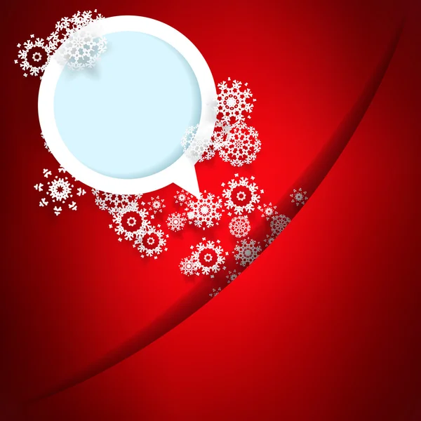 Carte de Noël rouge avec flocons de neige. + EPS10 — Image vectorielle