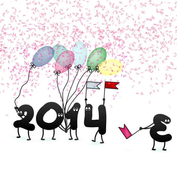 Vicces 2014 New Year's Eve üdvözlőlap. + Eps10 — Stock Vector