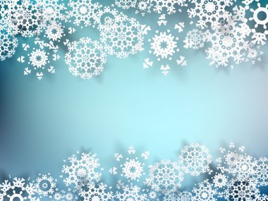 Yılbaşı kartpostal kağıt kar taneleri ile. EPS 10