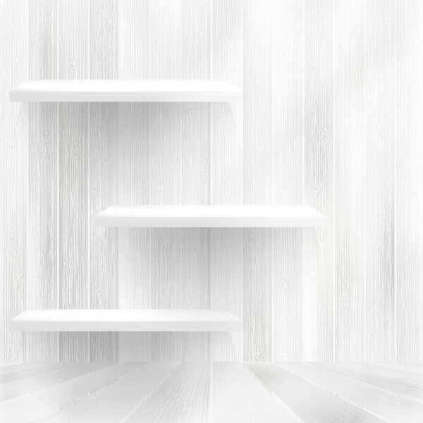 Деревянная полка на деревянном фоне. + S10
