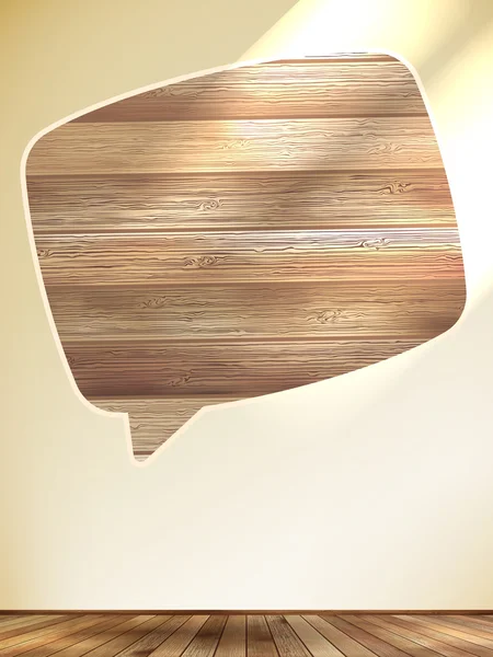 Blank Speech Bubble on wood background. EPS10 — 图库矢量图片