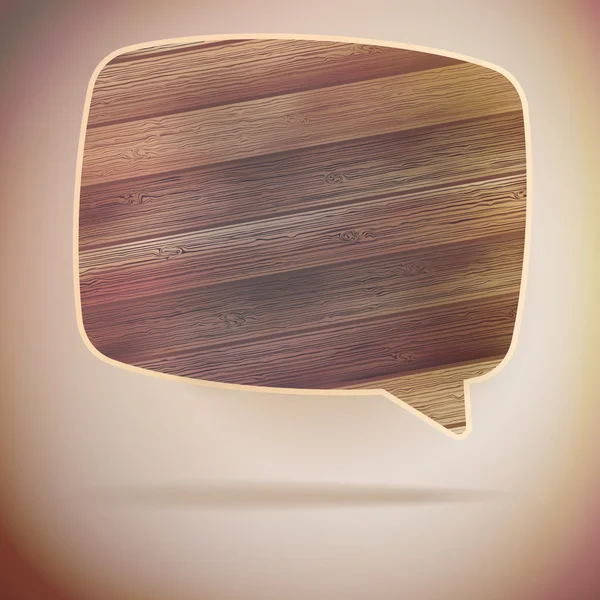 Пустой пузырь речи на деревянном фоне. S10 — стоковый вектор