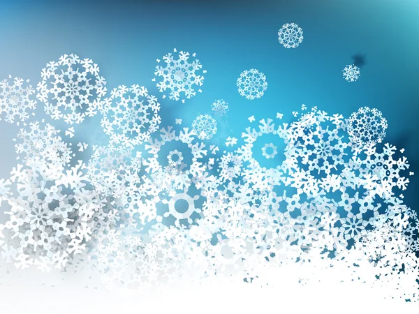 Papír hópelyhek téli háttér — Stock Vector