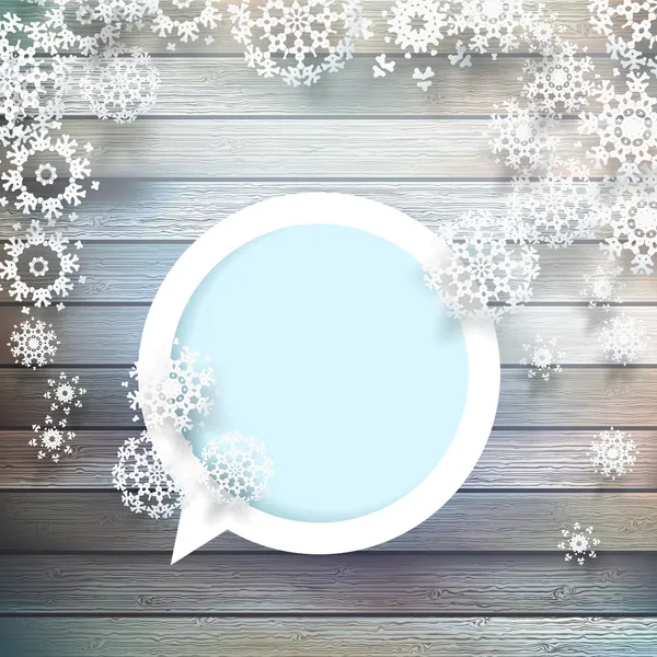 Christmas snowflakes on wood. plus EPS10 — Stock Vector