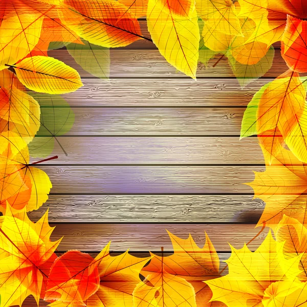 Yellow wet autumn leaves on the background. EPS10 — Stock Vector