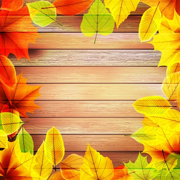 Yellow wet autumn leaves on the background. EPS10 — Stock Vector