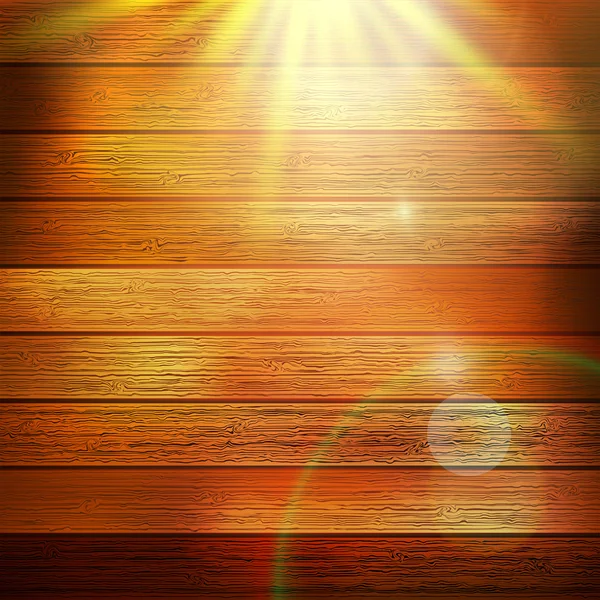 Wooden boards with sun light. plus EPS10 — Stock Vector