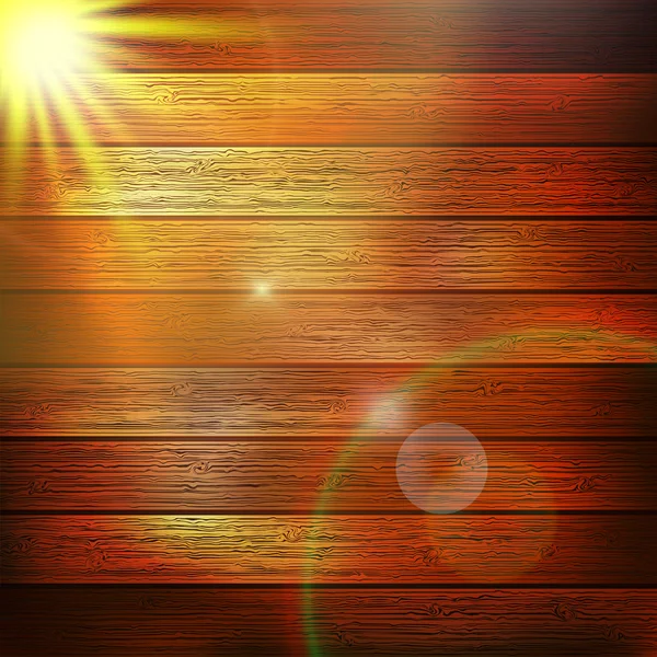 Tableros de madera con luz solar. más EPS10 — Vector de stock