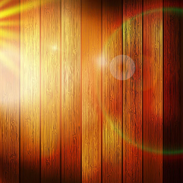 Tableros de madera con luz solar. más EPS10 — Vector de stock