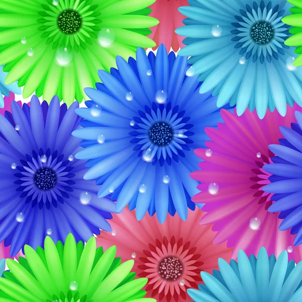 Άνευ ραφής λουλούδι ζέρμπερα κορακίστικα. — Διανυσματικό Αρχείο