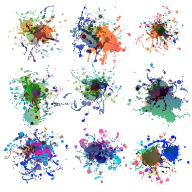 renkli boya üzerine beyaz sıçramalarına. artı eps10
