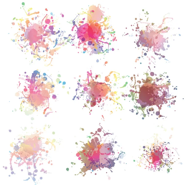 Colorful paint splashes on white. plus EPS10 — Stock Vector